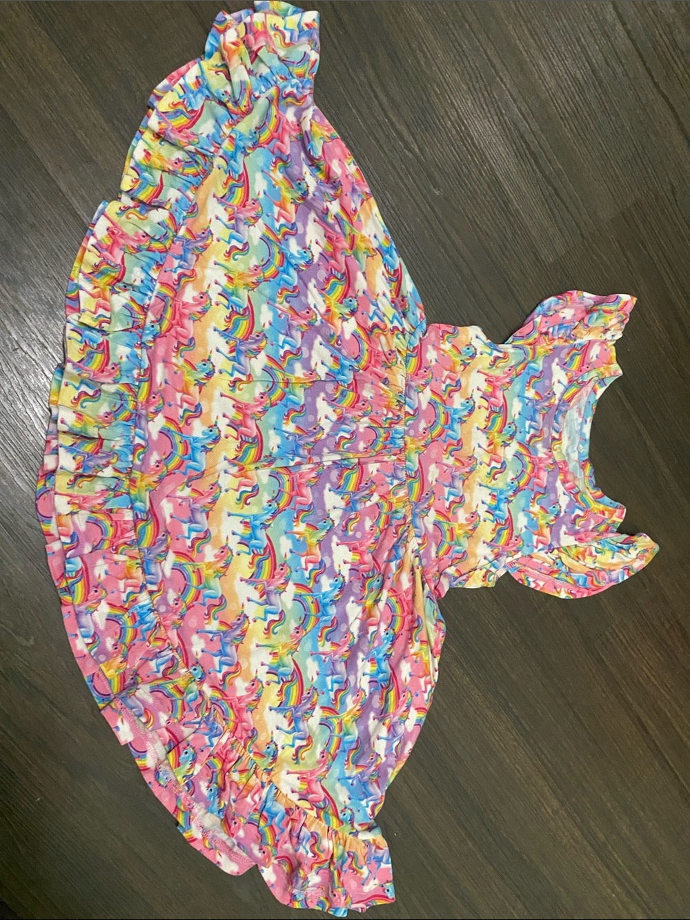 Markie Posh Peanut Rainbow Unicorn Print Dress